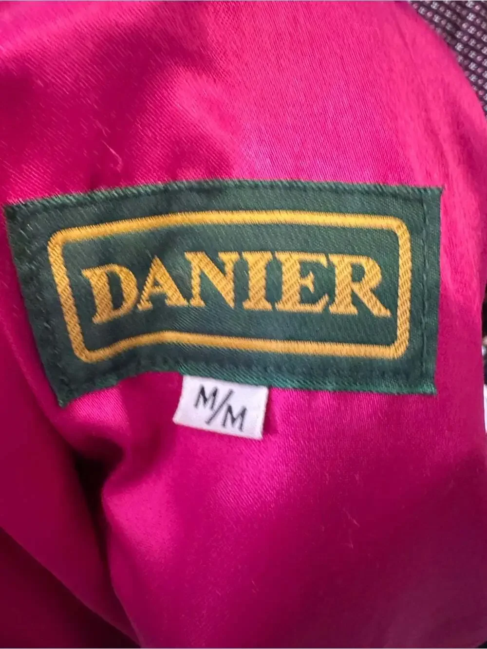 Vintage Danier Fuchsia Suede Leather Jacket Blazer Size M Open Front Hot Pink